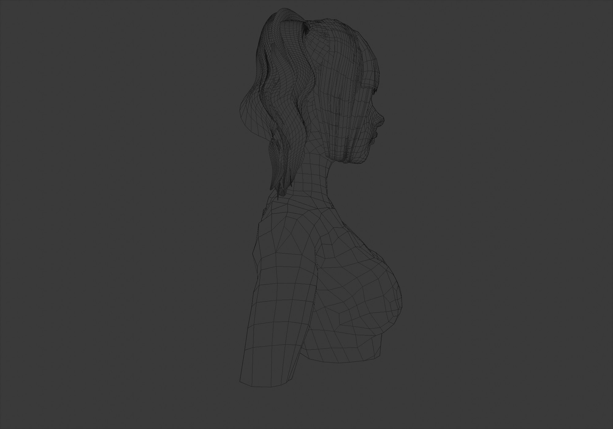 Short Pigtails Hairstyle  3D model_7