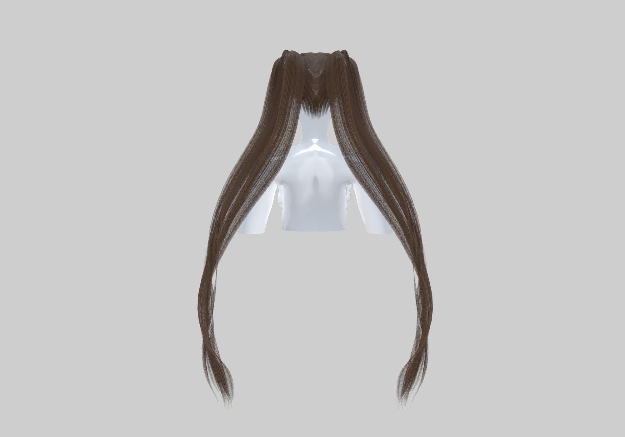 Ponytails Long Hairstyle 3D model_4