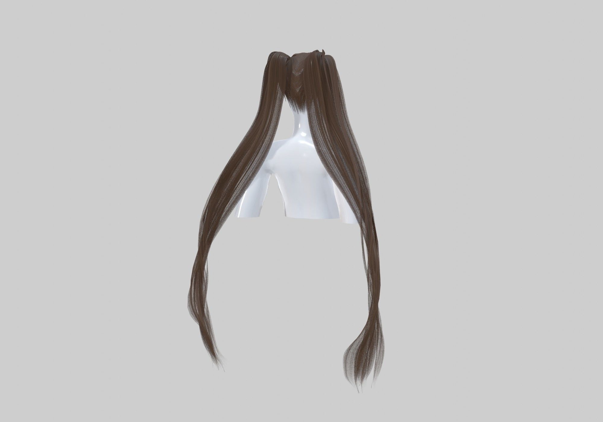 Ponytails Long Hairstyle 3D model_3