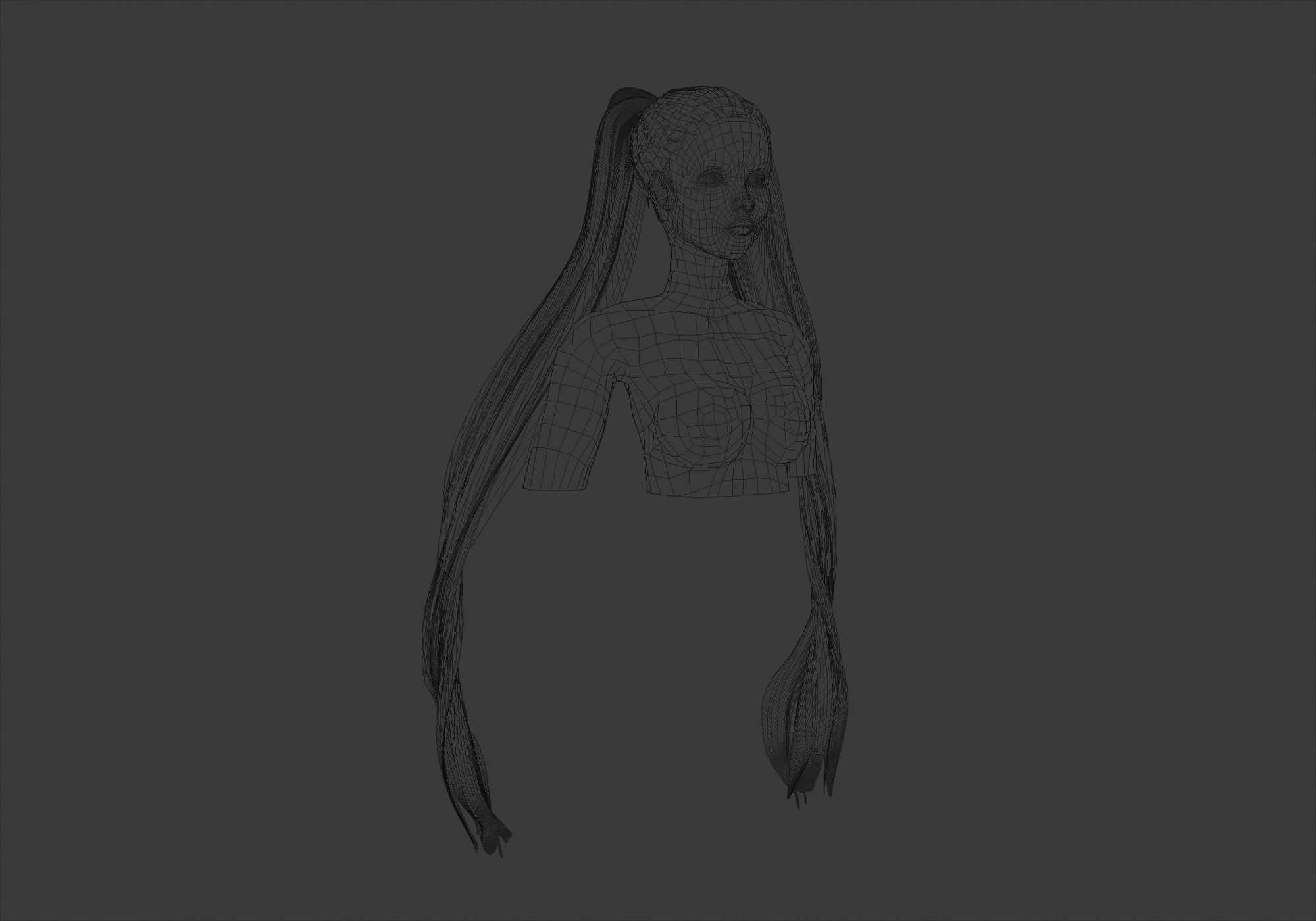 Ponytails Long Hairstyle 3D model_6