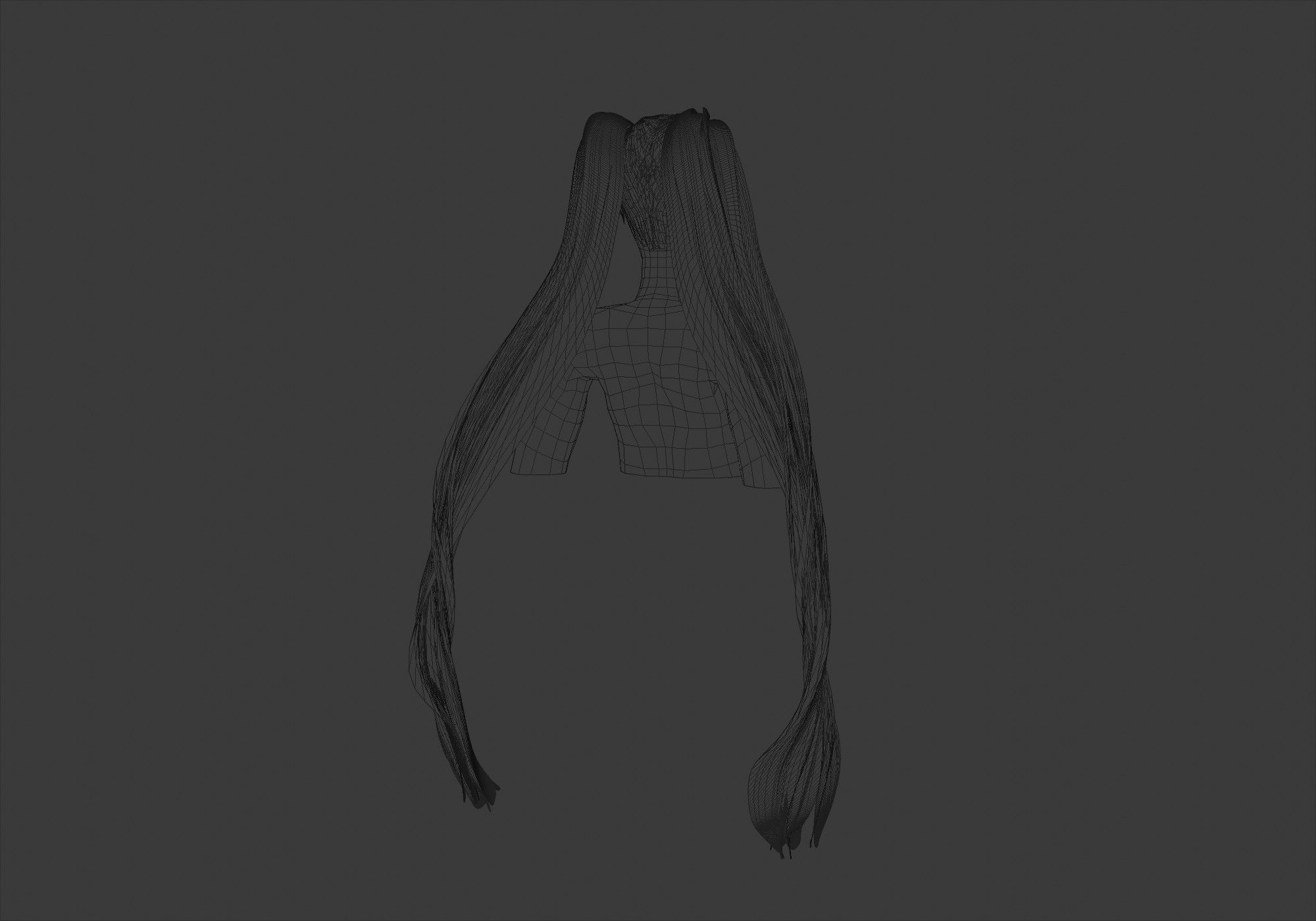 Ponytails Long Hairstyle 3D model_8