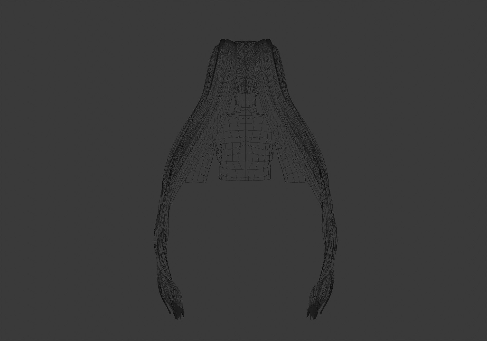 Ponytails Long Hairstyle 3D model_9