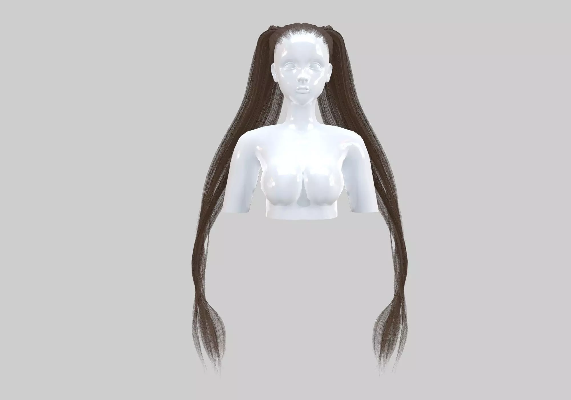 Ponytails Long Hairstyle 3D model_0