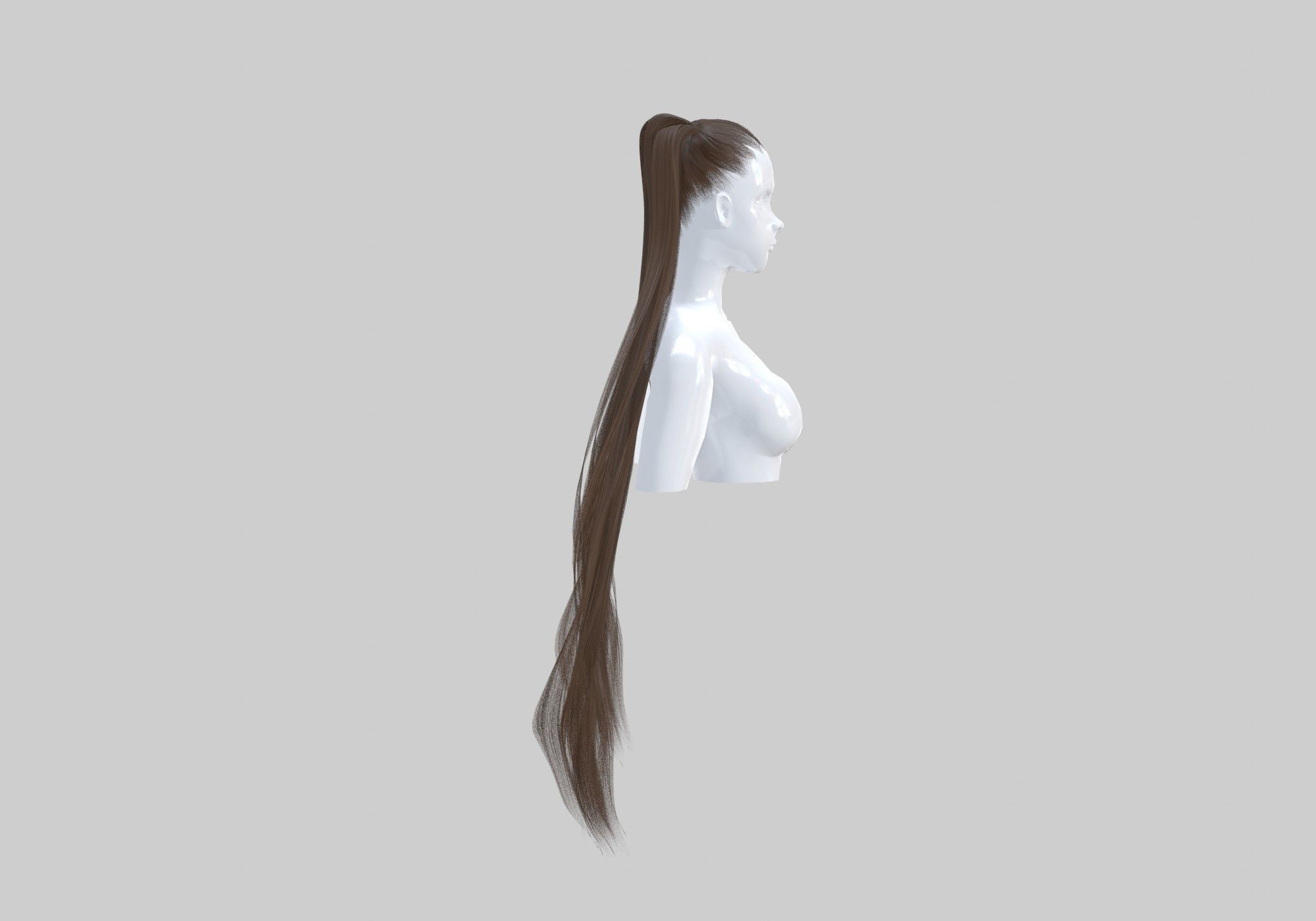 Ponytails Long Hairstyle 3D model_2