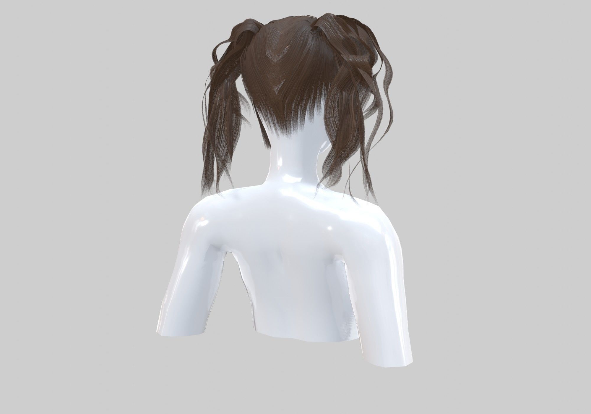 Ponytails Bangs Hairstyle  3D model_3