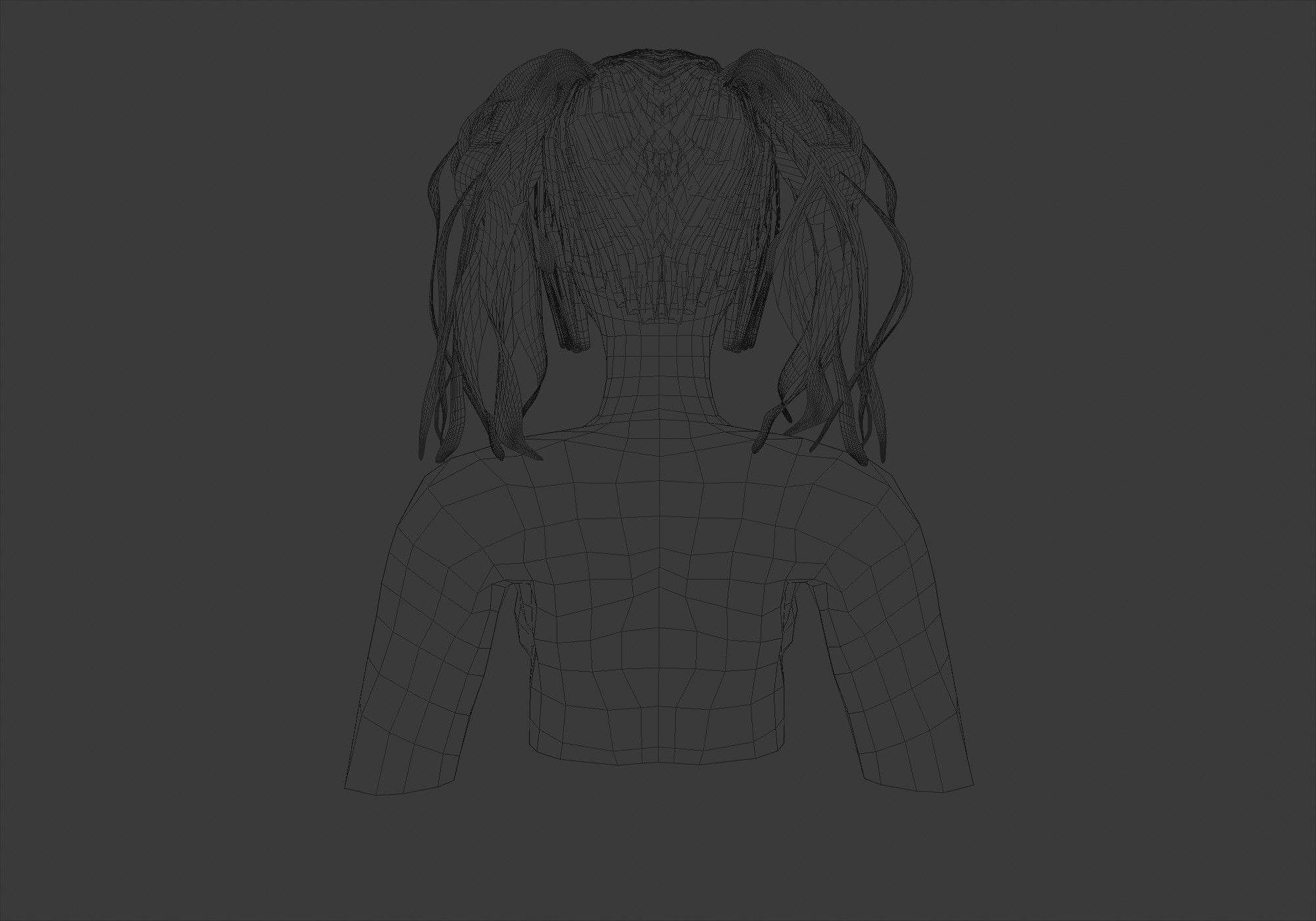 Ponytails Bangs Hairstyle  3D model_9
