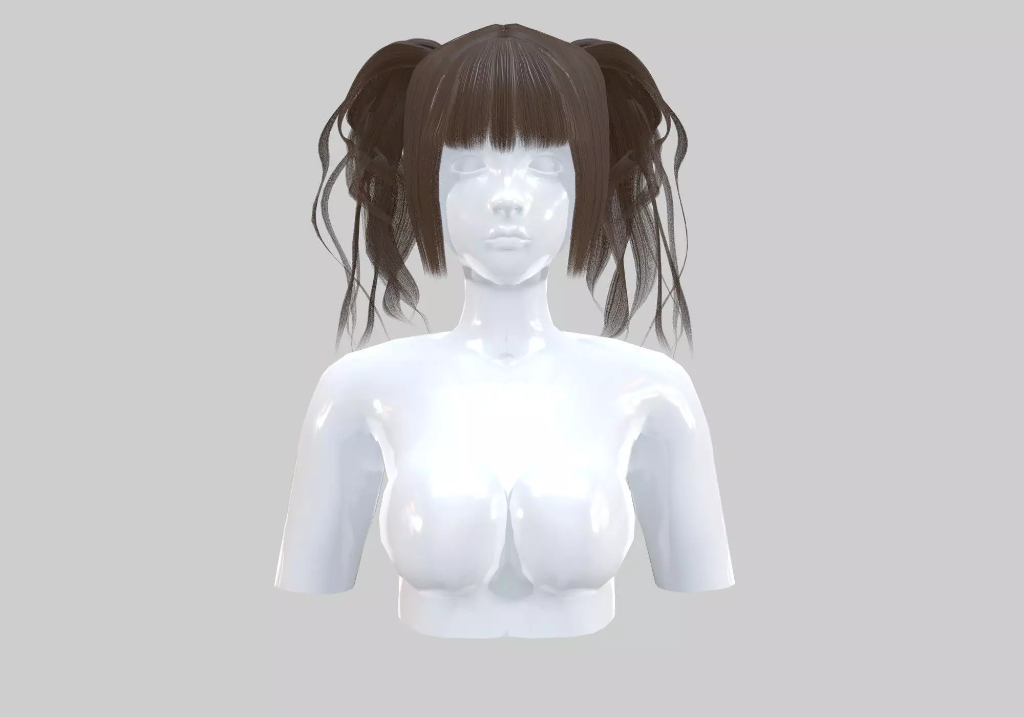 Ponytails Bangs Hairstyle  3D model_0
