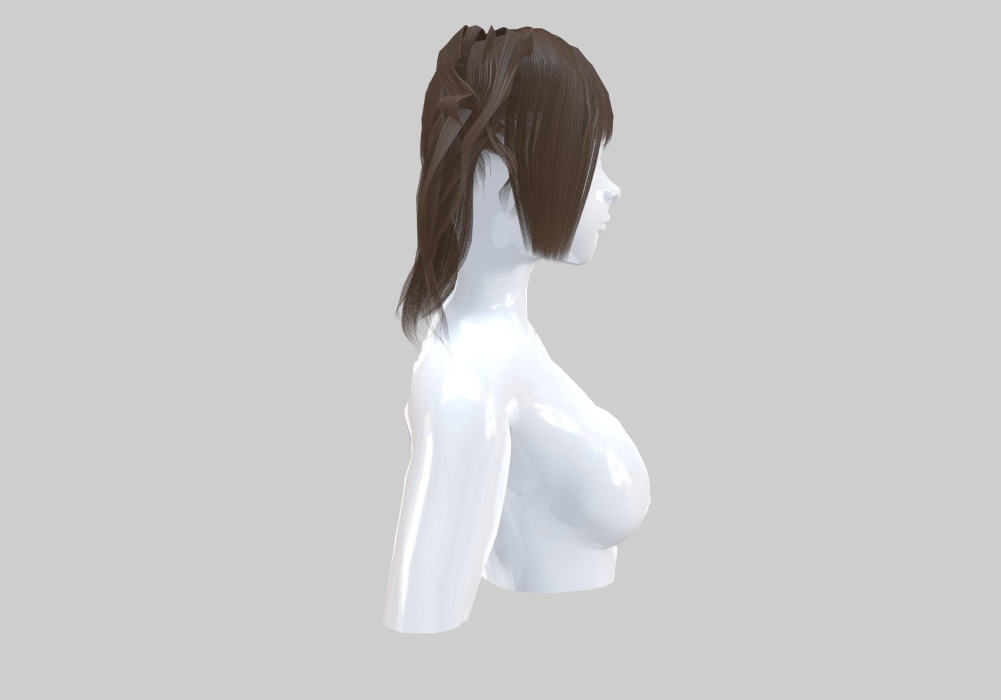 Ponytails Bangs Hairstyle  3D model_2
