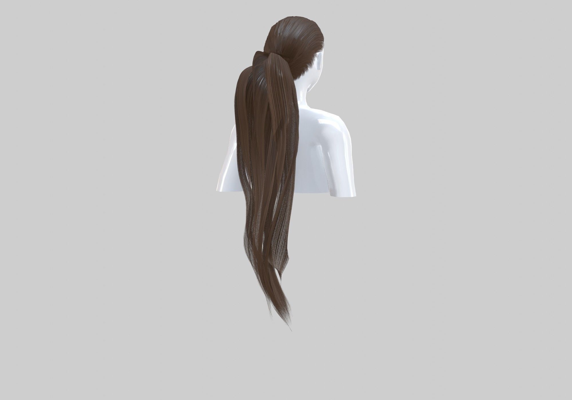 Ponytail Wavy Hairstyle  3D model_3
