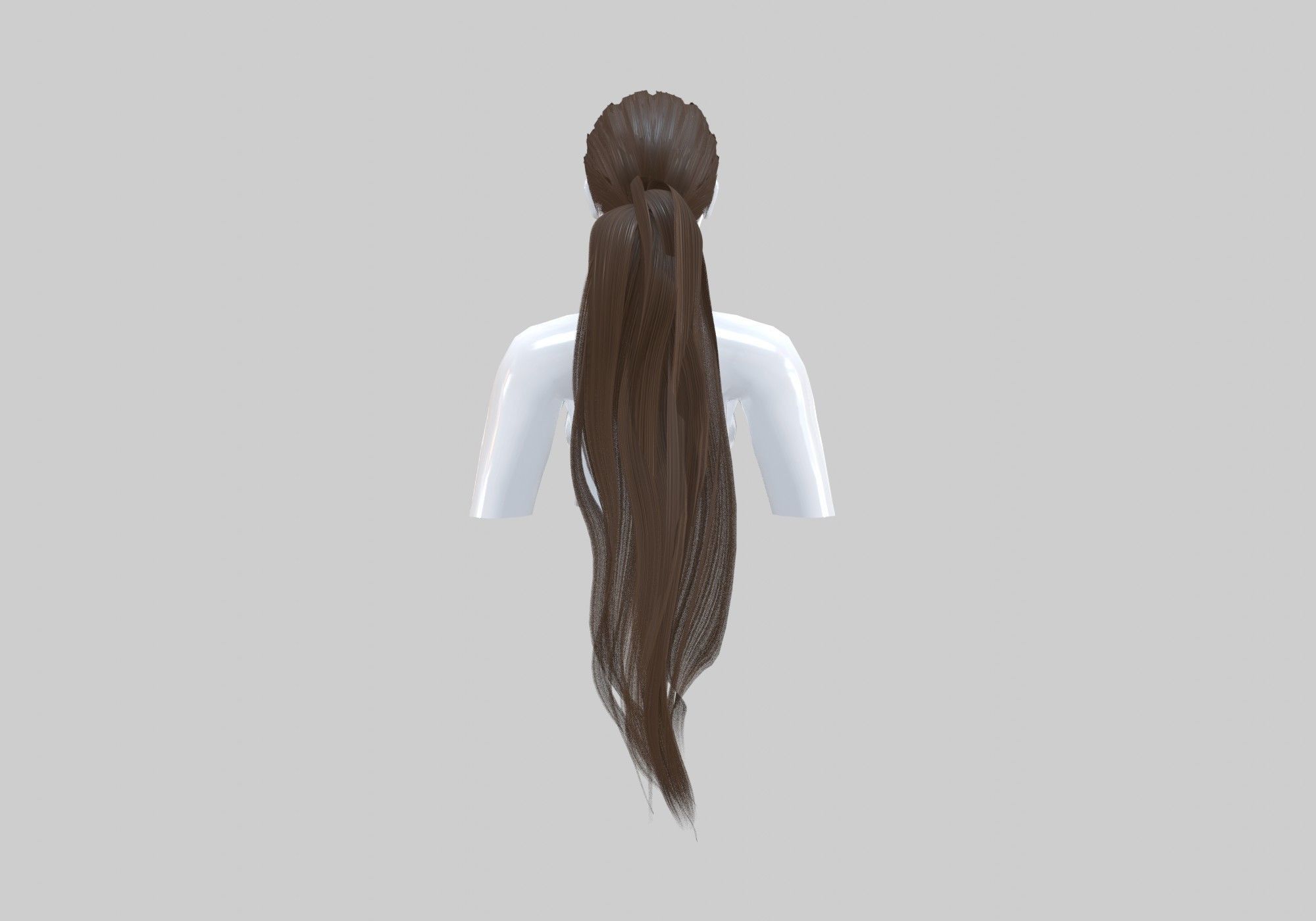 Ponytail Wavy Hairstyle  3D model_4
