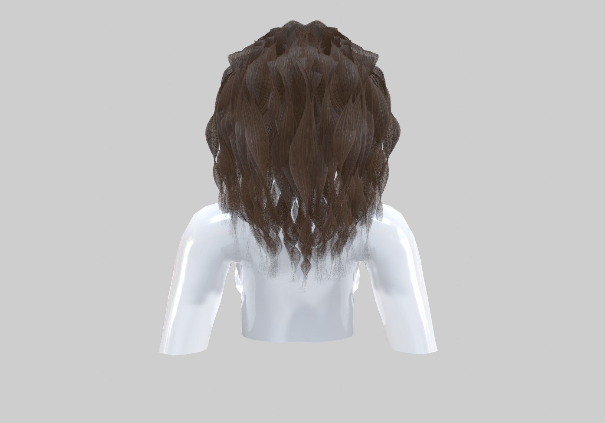 Pigtail Wavy Hairstyle 3D model_4