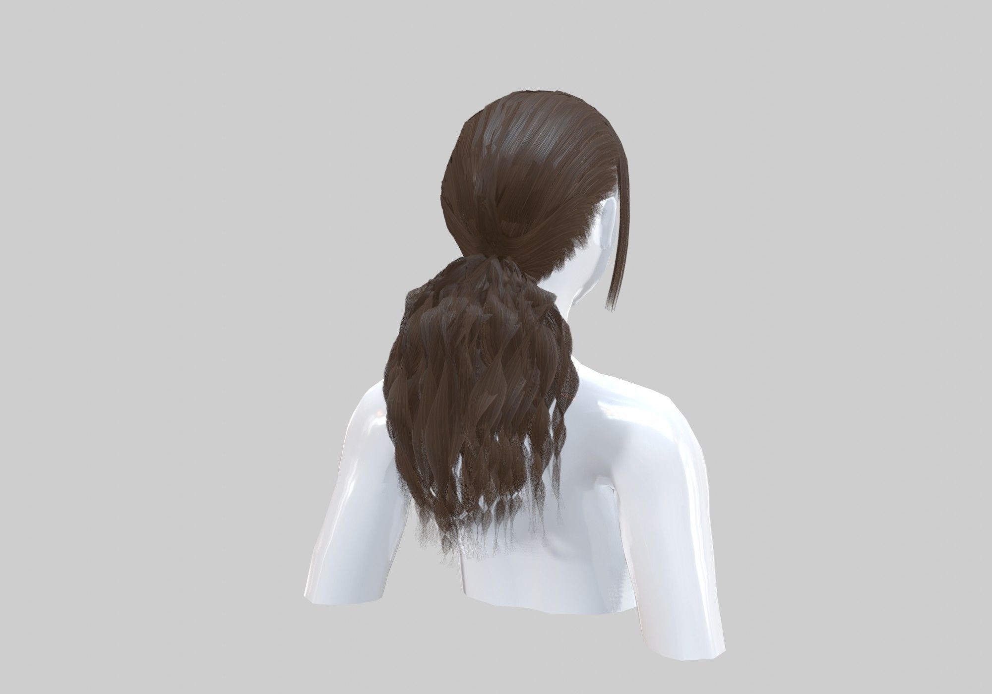 Pigtail Curly Hairstyle  3D model_3
