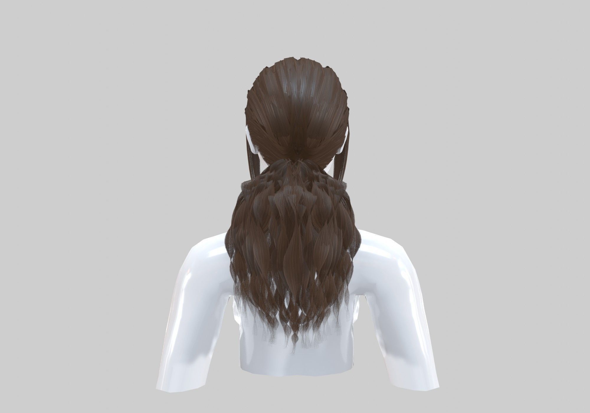 Pigtail Curly Hairstyle  3D model_4