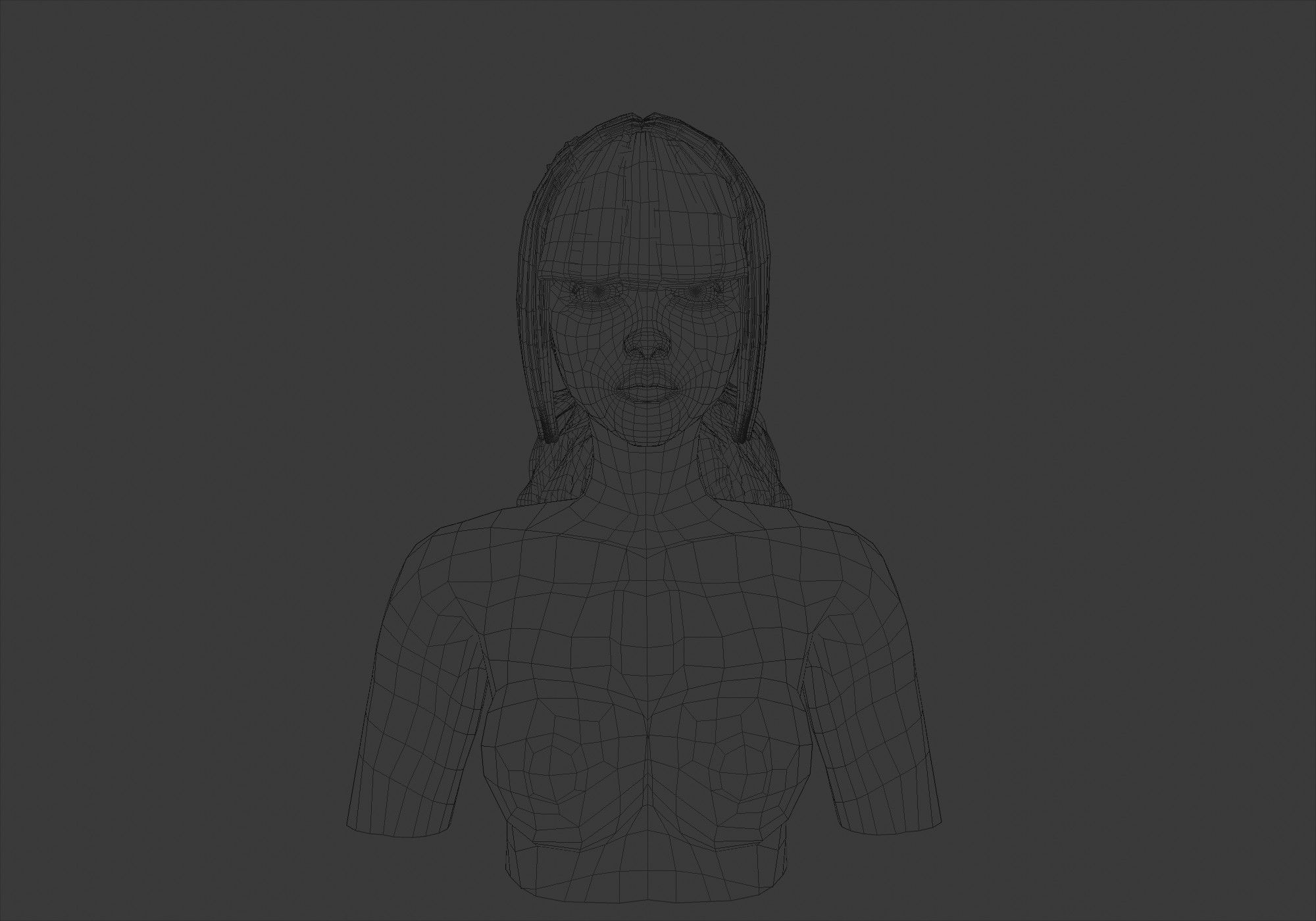 Pigtail Curly Hairstyle  3D model_5