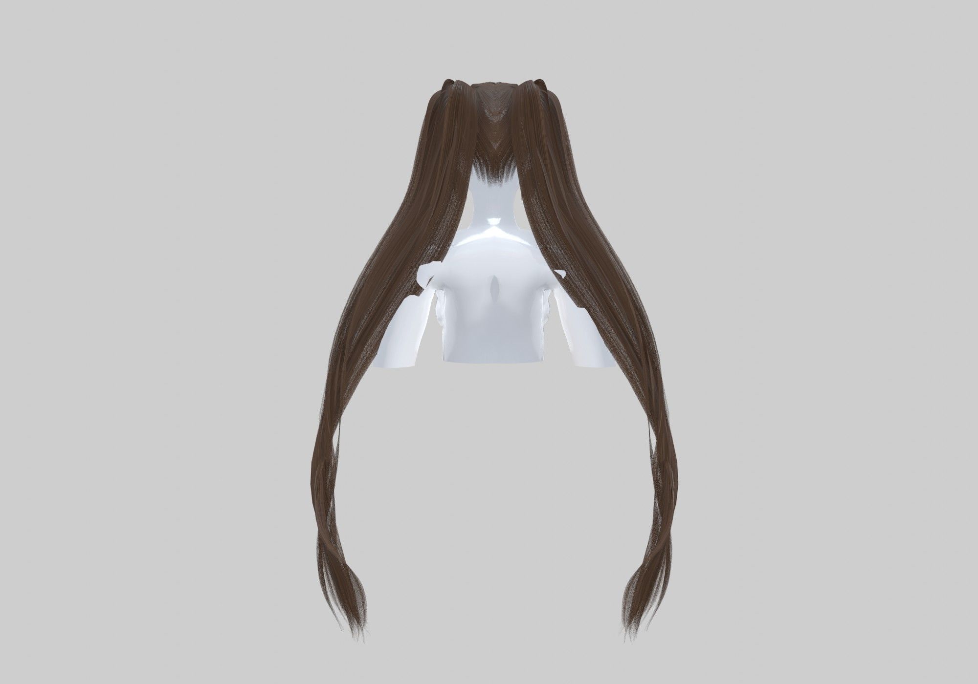 Long Ponytails Hairstyle 3D model_4