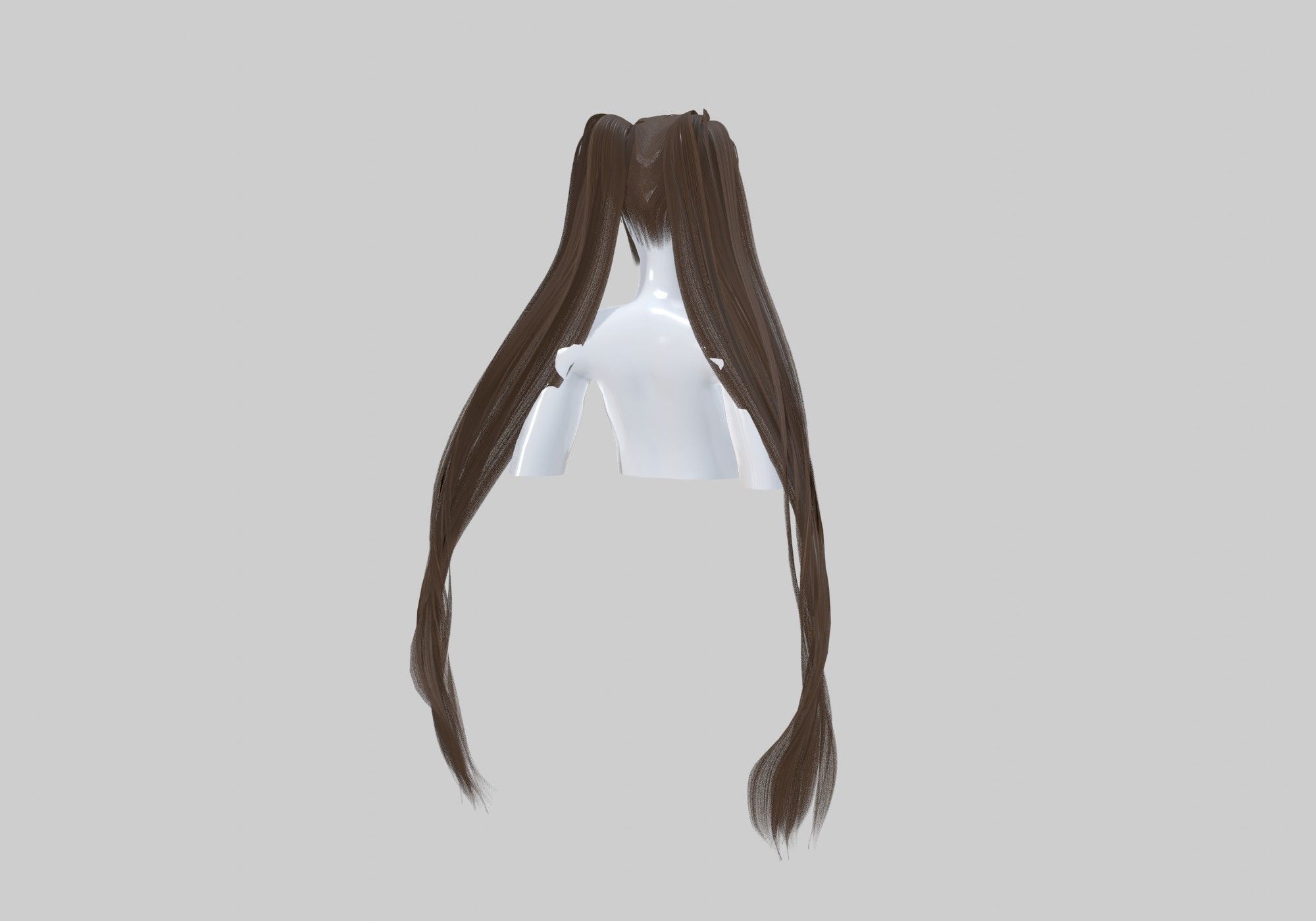 Long Ponytails Hairstyle 3D model_3