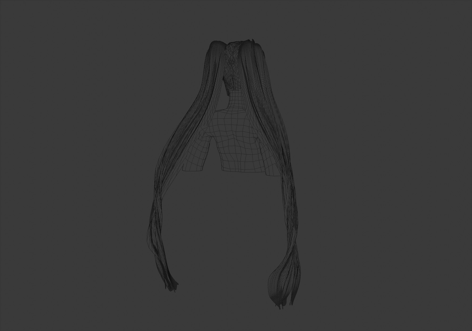 Long Ponytails Hairstyle 3D model_8