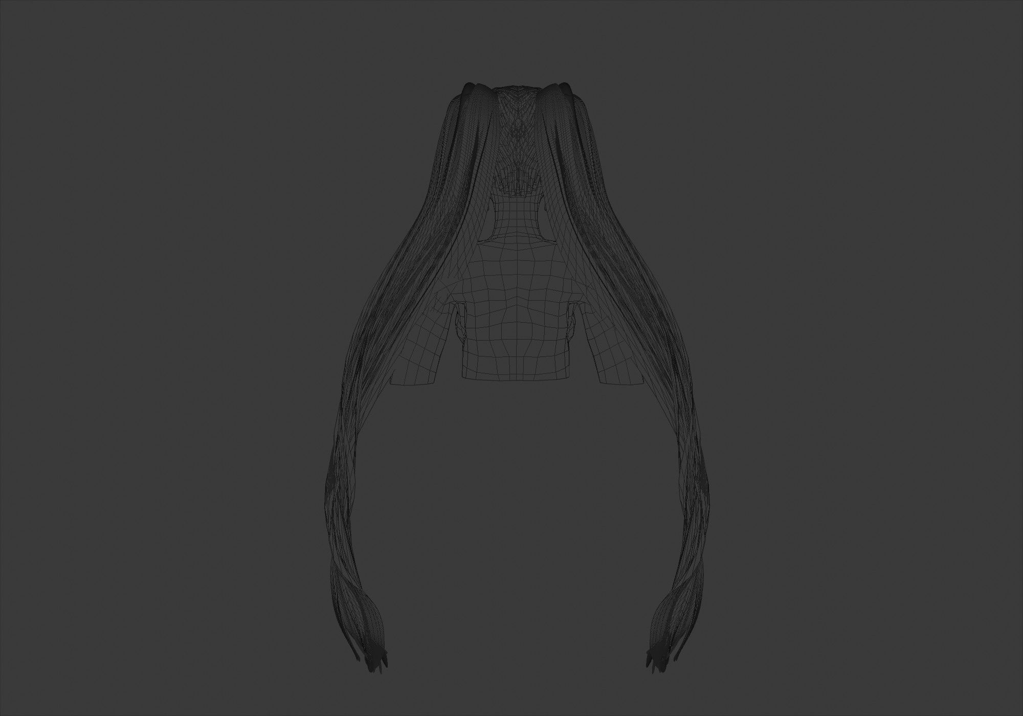 Long Ponytails Hairstyle 3D model_9