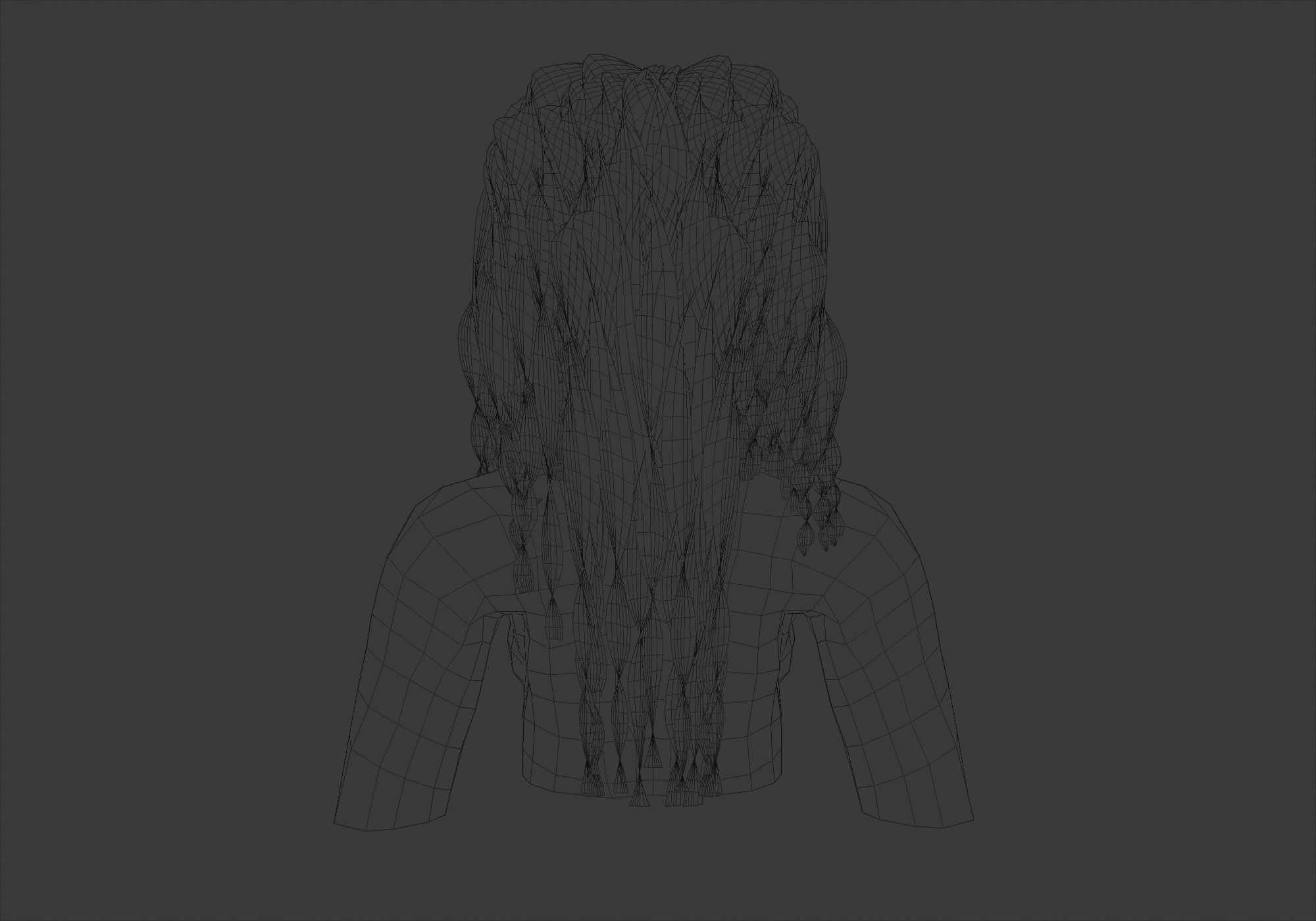 Female Curly Hairstyle 3D model_9