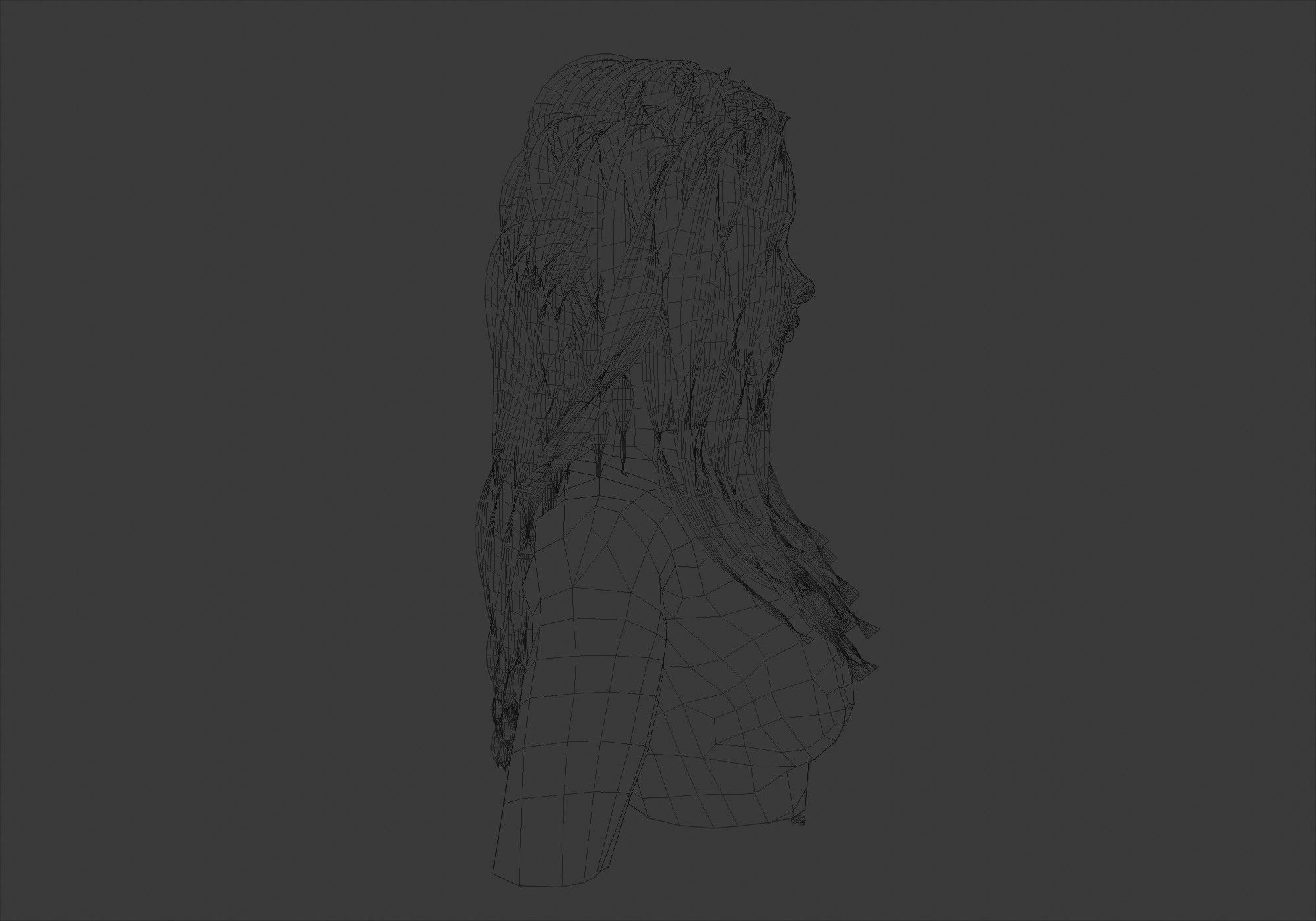 Female Curly Hairstyle 3D model_7