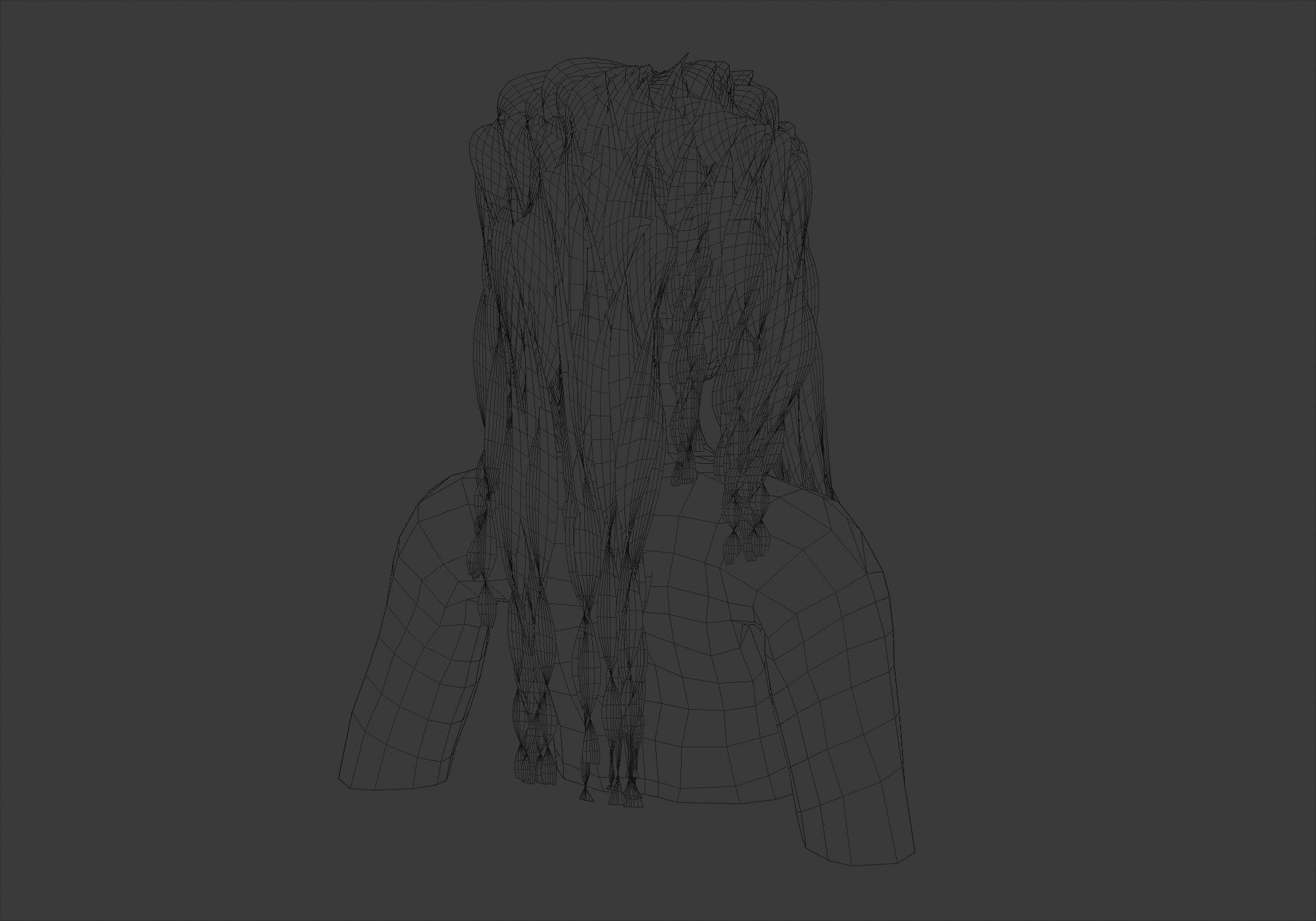 Female Curly Hairstyle 3D model_8