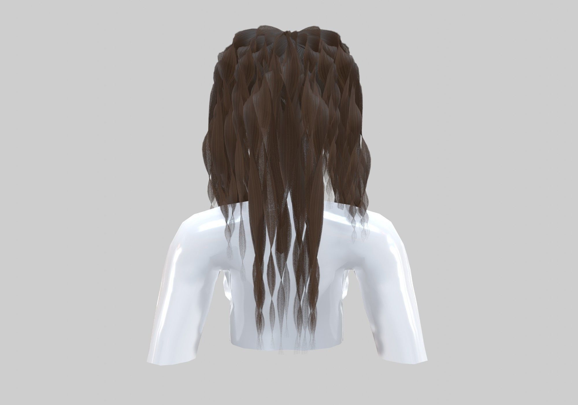 Female Curly Hairstyle 3D model_4