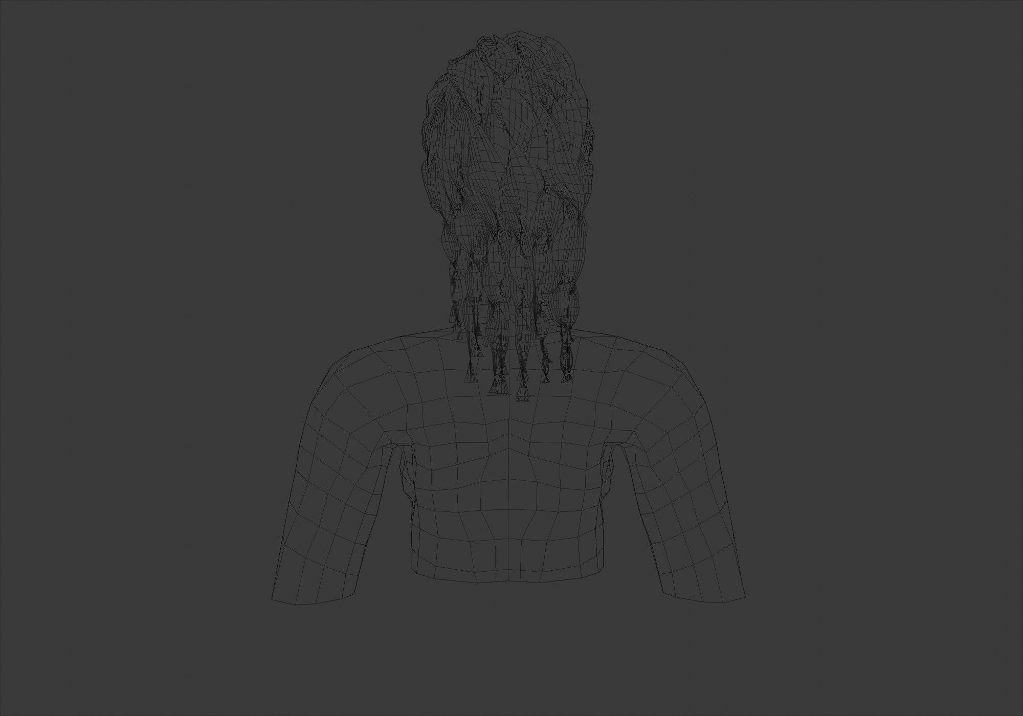 Curly Ponytail Hairstyle  3D model_9