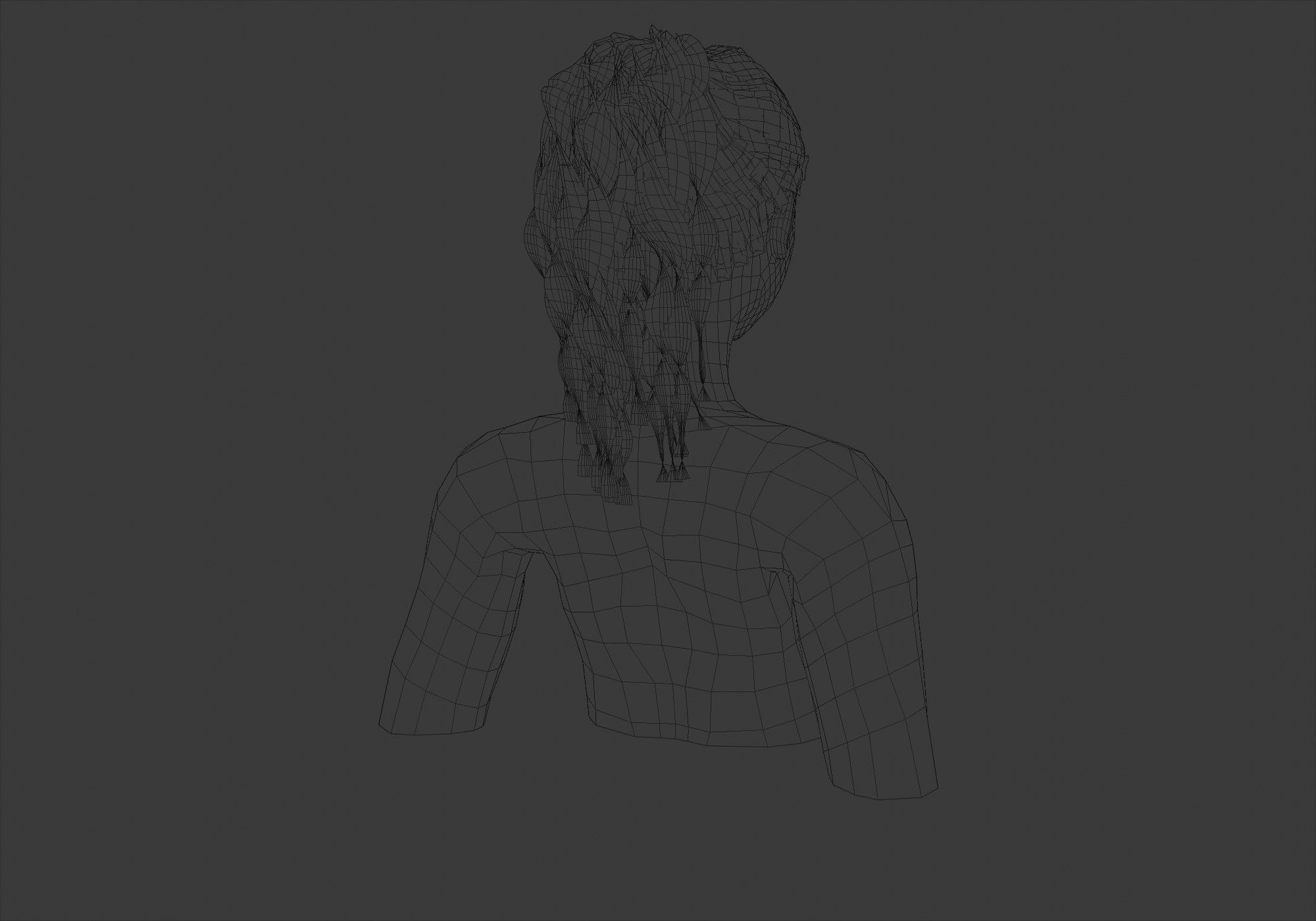 Curly Ponytail Hairstyle  3D model_8