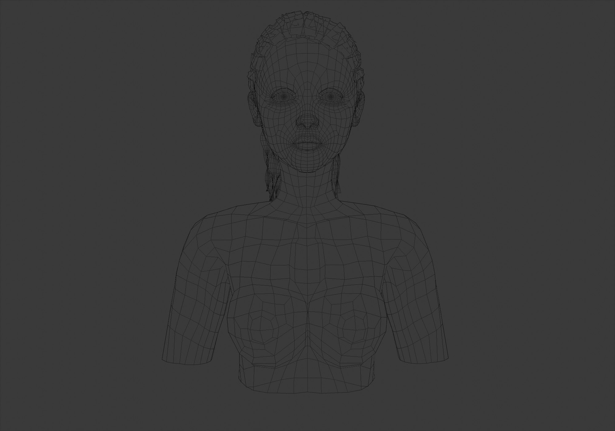 Curly Ponytail Hairstyle  3D model_5