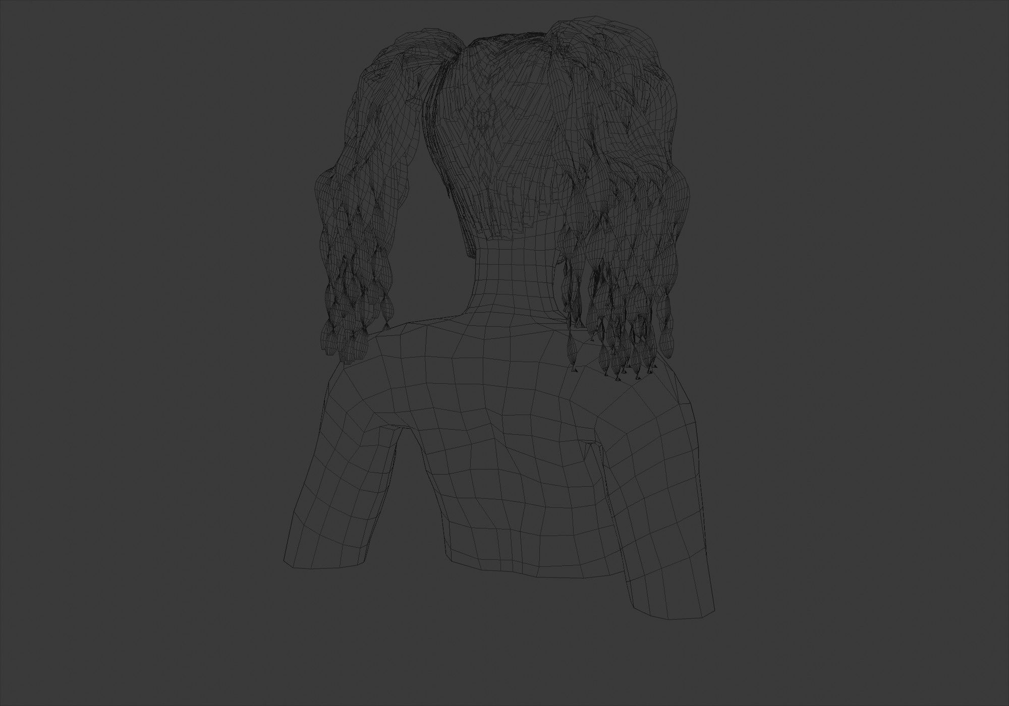 Curly Pigtails Hairstyle  3D model_8