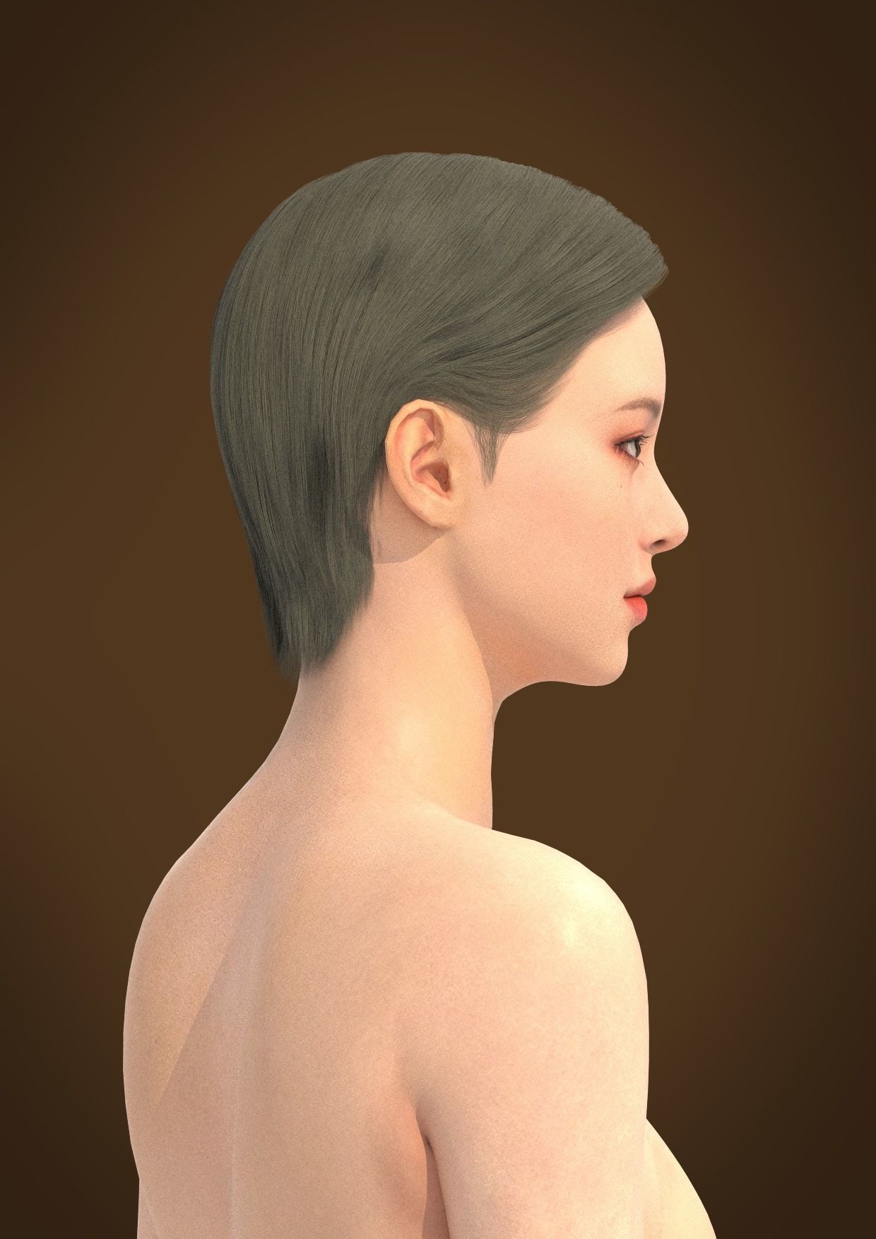 Short hair 017-FV2 for Yuna-FV2 3D model from 3DClo Software 3D model_1