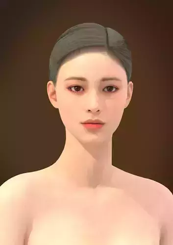 Short hair 017-FV2 for Yuna-FV2 3D model from 3DClo Software