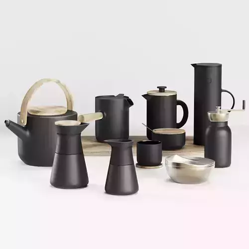 Stelton Set teapot with wooden handle and cup