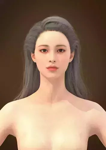 Long hair 018-FV2 for Yuna-FV2 3D model from 3DClo Software