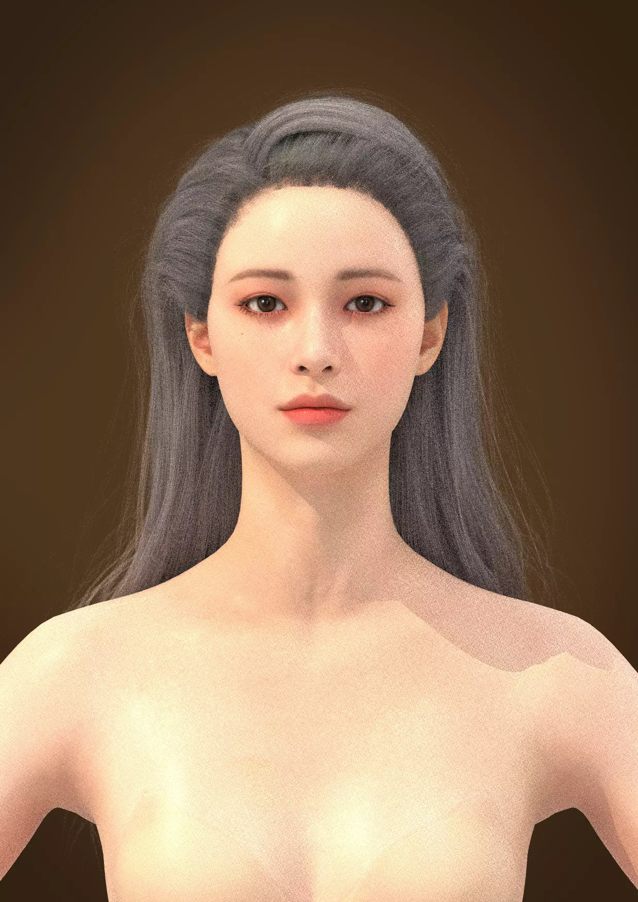Long hair 018-FV2 for Yuna-FV2 3D model from 3DClo Software 3D model_0