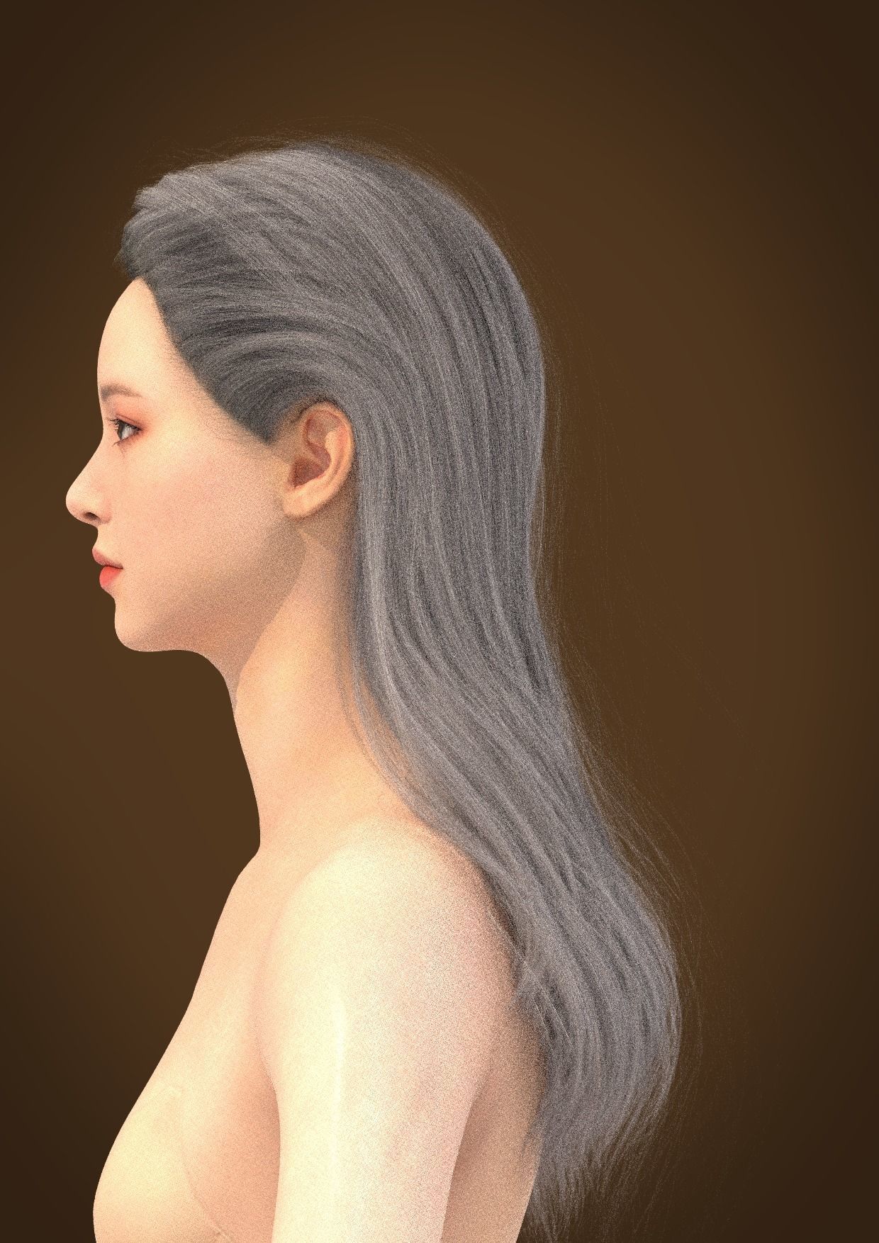Long hair 018-FV2 for Yuna-FV2 3D model from 3DClo Software 3D model_3