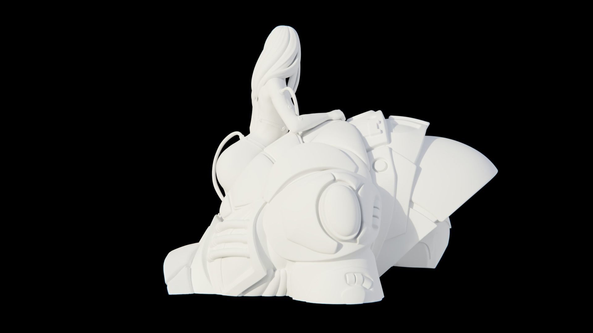 Mech Girl Pinup 3D Print 3D print model_2