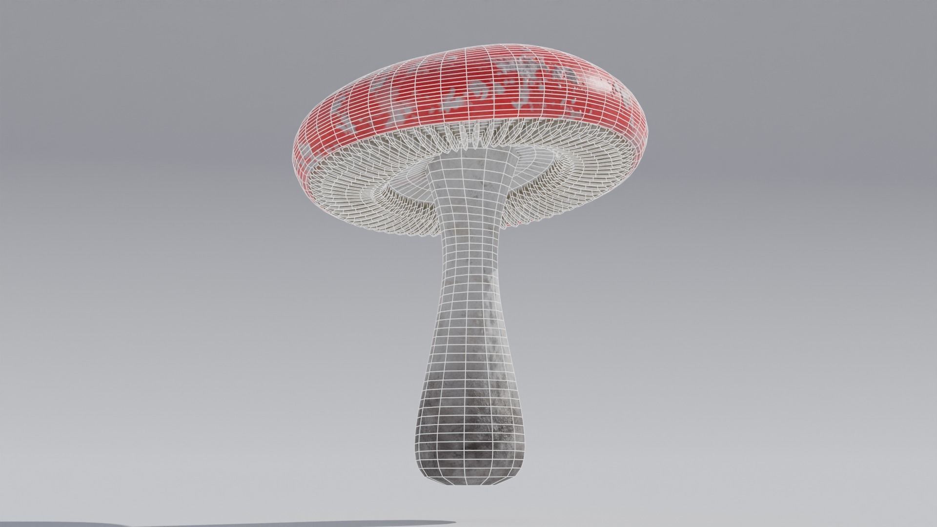 Fantasy Red Mushroom with 4K Textures 3D model_1