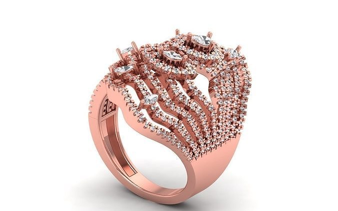 Solitaire Women Wedding Engagement Marquise Diamond Ring 3D print model
