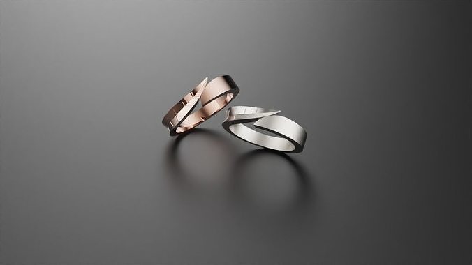 minimalist rustic ring 3D print model