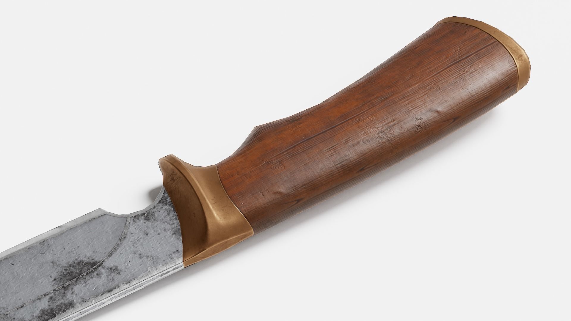 PBR crafted melee weapon hunting knife er1 Low-poly 3D model_13