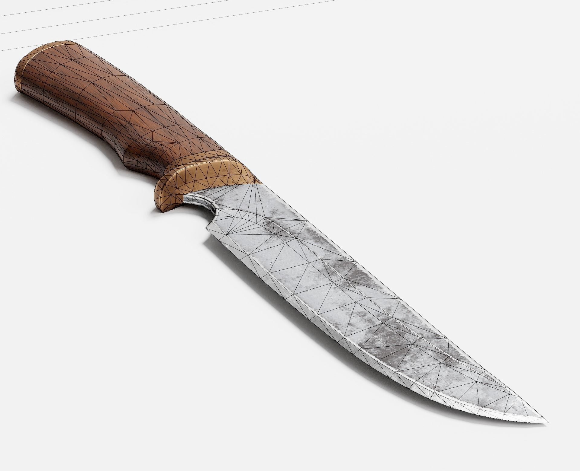 PBR crafted melee weapon hunting knife er1 Low-poly 3D model_11