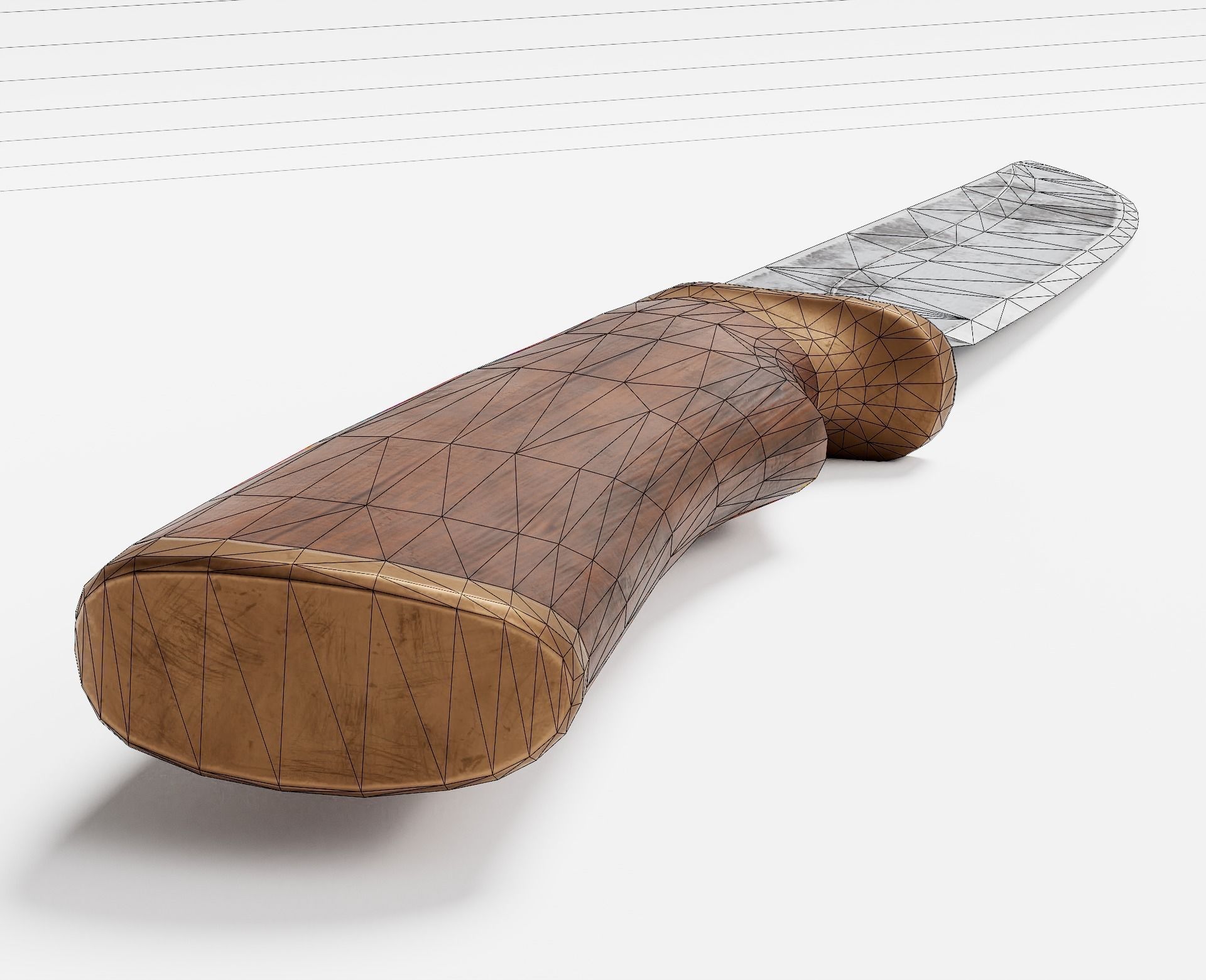 PBR crafted melee weapon hunting knife er1 Low-poly 3D model_9