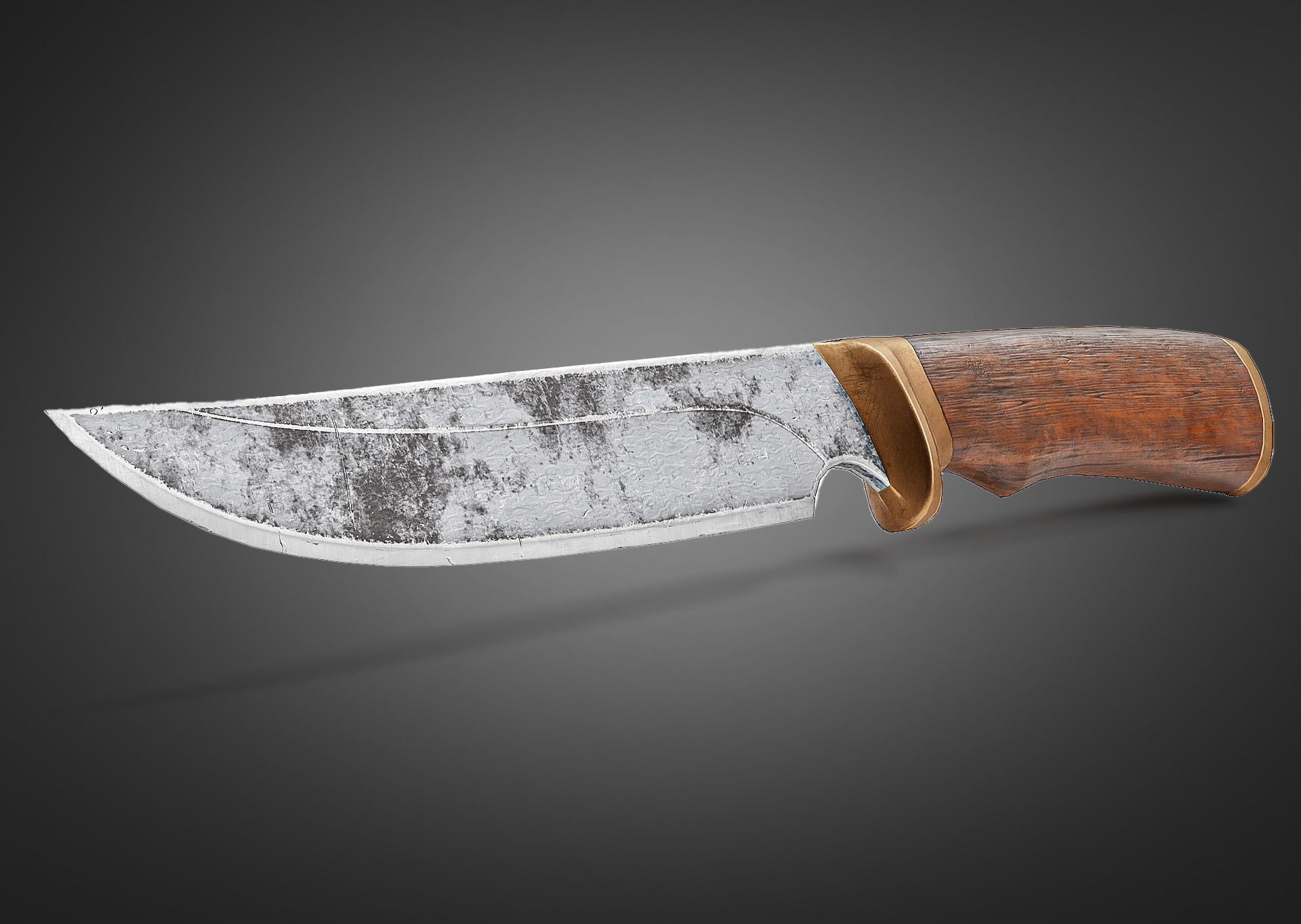PBR crafted melee weapon hunting knife er1 Low-poly 3D model_1