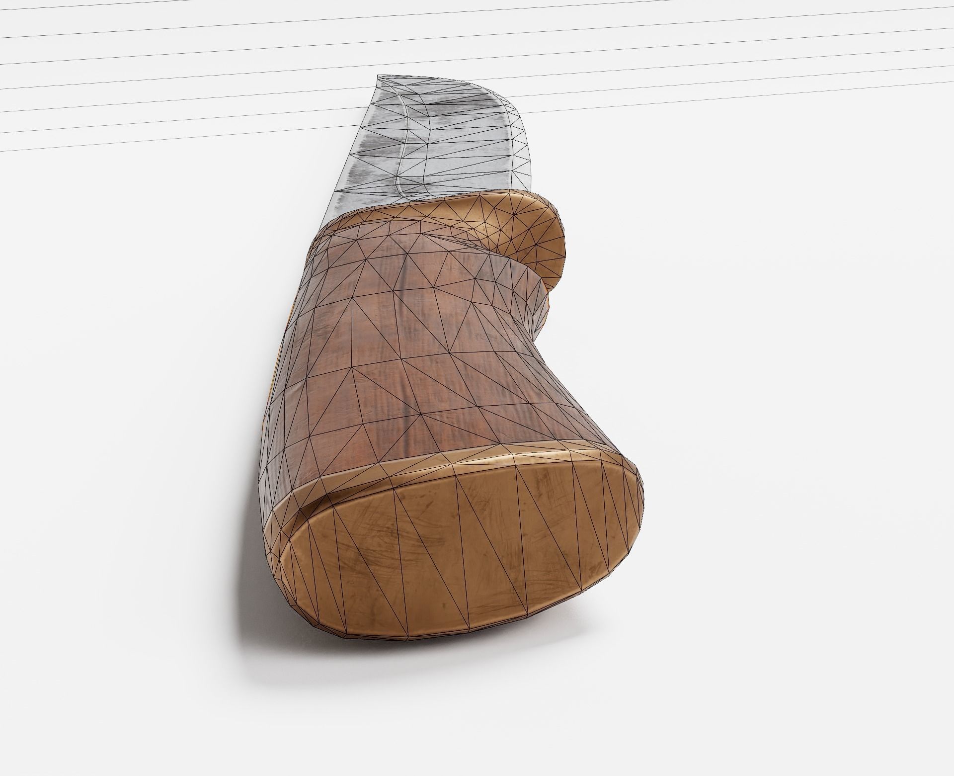 PBR crafted melee weapon hunting knife er1 Low-poly 3D model_5