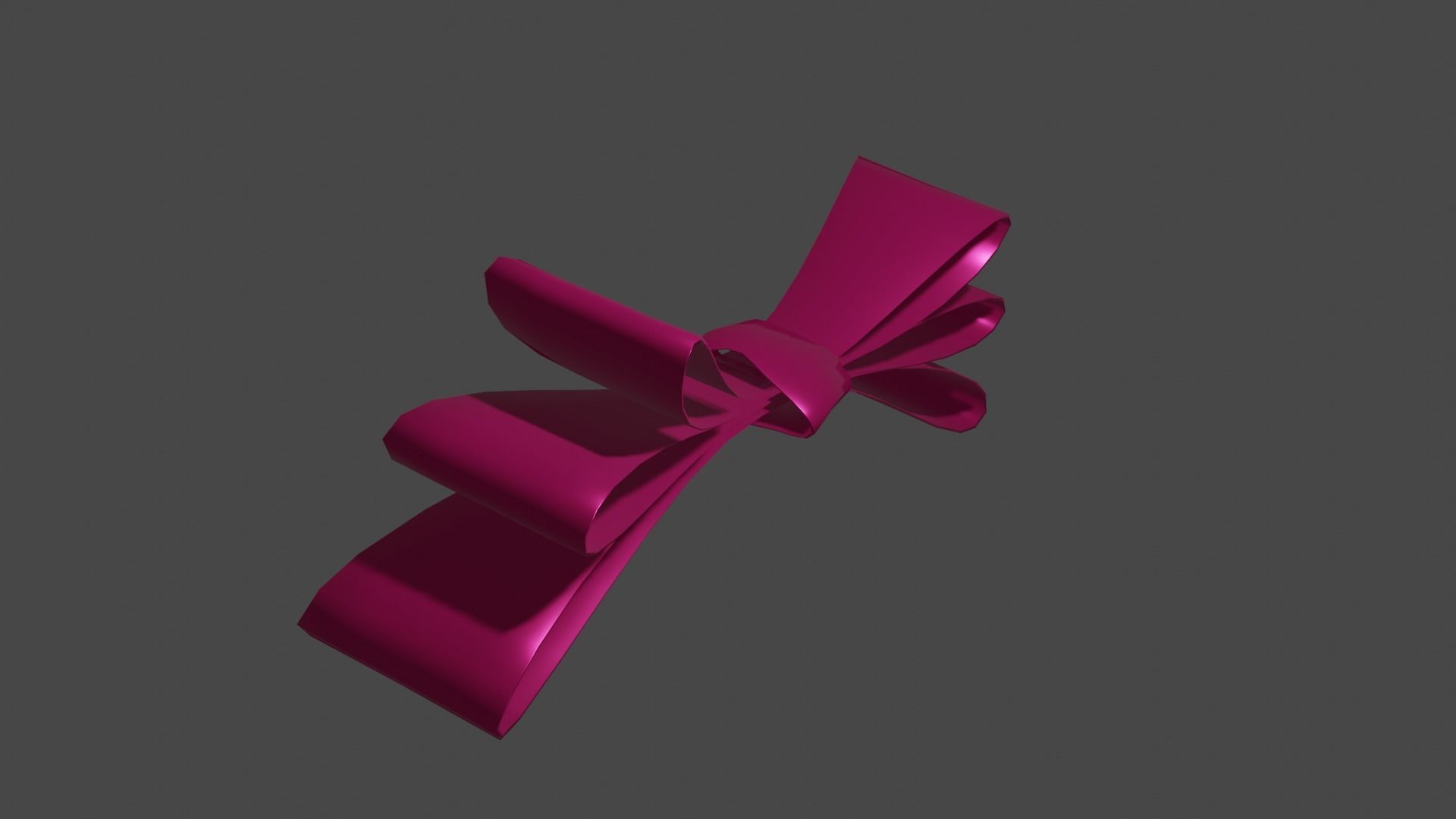 Ribbon bow Free low-poly 3D model_1