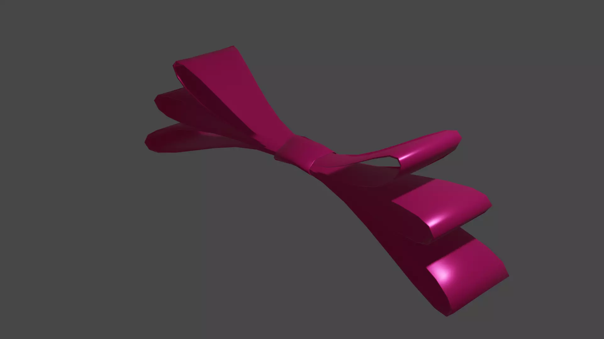 Ribbon bow Free low-poly 3D model_0