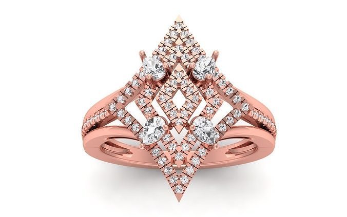Solitaire Wedding Engagement Women Pear Diamond Bridal Ring 3D print model