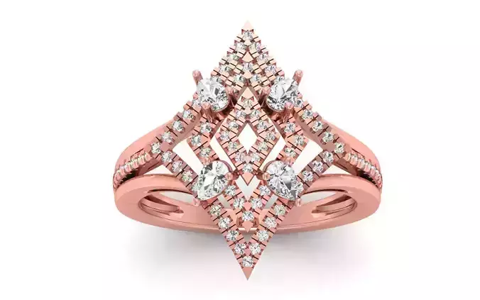 Solitaire Wedding Engagement Women Pear Diamond Bridal Ring 3D print model