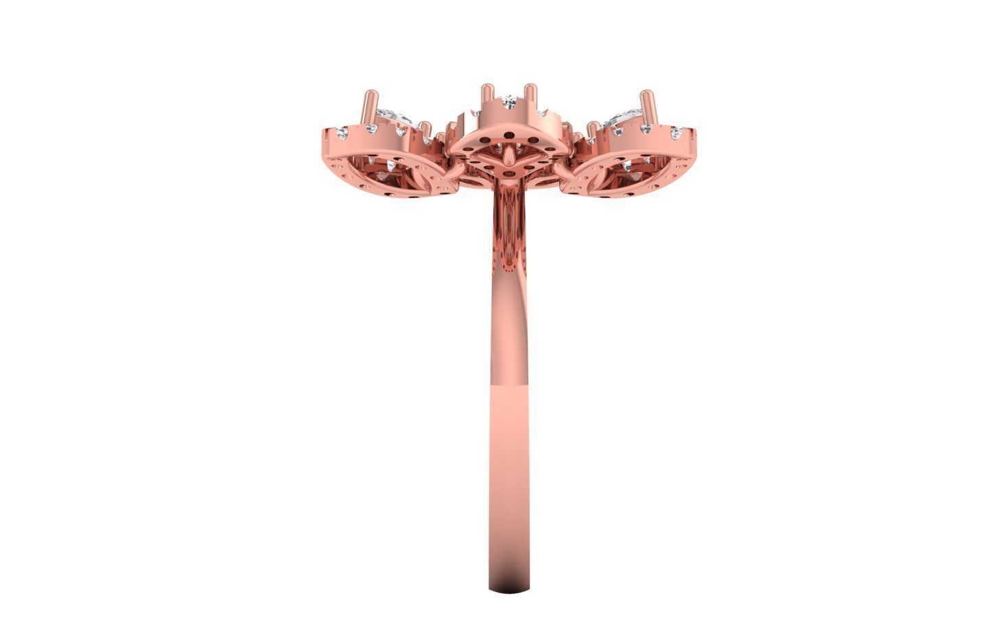 Solitaire Marquise Diamond Women Flower Ring 3D print model_1